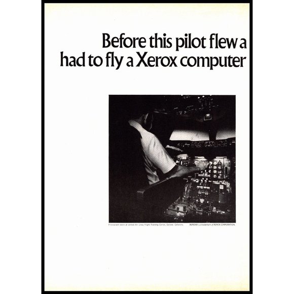 1972 Xerox Computer Boeing 747 Simulator 2 Page Vintage Print Ad Cockpit Photo - Picture 2 of 3